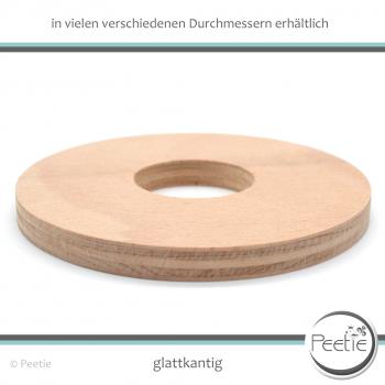 Preview: 1x Holzring Holz-Ring Buche Sperrholz 10 mm naturbelassen, unbehandelt glattkantig